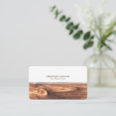 モダン白ストライプ木材インテリアエレガント 名刺 (スタンド正面)