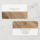 モダン白ストライプ木材インテリアエレガント 名刺 (正面/裏面)