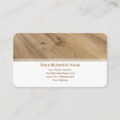 モダン白ストライプ木材インテリアエレガント 名刺 (裏面)