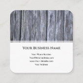 モダン白ストライプ色木材インテリア スクエア名刺 (裏面)