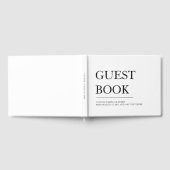 モダン白パーソナライズされた結婚の ゲストブック (全面)