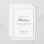 モダン白ミニマル黒枠ムスリム結婚ズ サンキューカード (正面/裏面)
