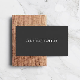 モダン白ミニマル/ダークグレー 名刺