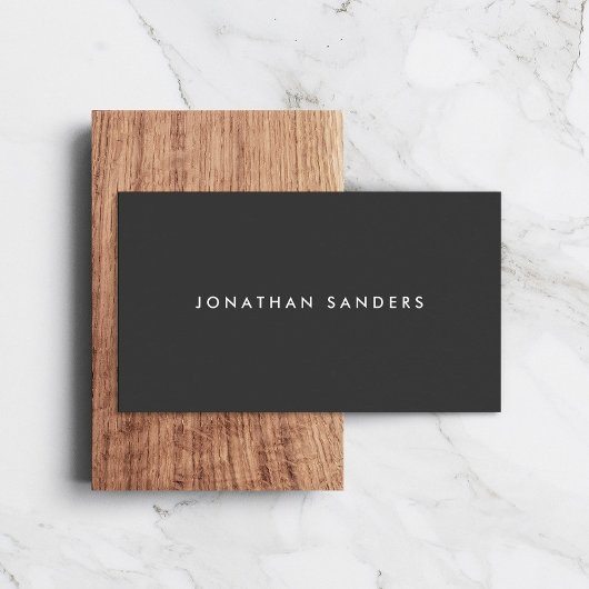 モダン白ミニマル/ダークグレー 名刺