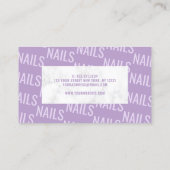 モダン白大理石と紫爪、 ネイル 名刺 (裏面)