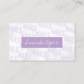 モダン白大理石と紫爪、 ネイル 名刺 (正面)