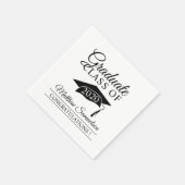 モダン白学校卒業キャップ卒業 スタンダードカクテルナプキン (角)