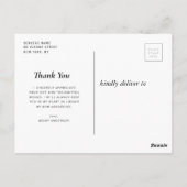 モダン白文字写真感謝してい卒業前 ポストカード (裏面)