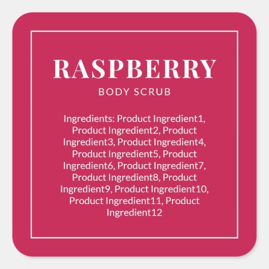 モダン白縁どカスタム色成分リスト スクエアシール (正面)