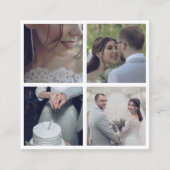 モダン白縁どミニマル結婚写真家 スクエア名刺 (正面)