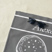 モダン白航海のタコ海灰色 ビーチタオル (インサイチュ)