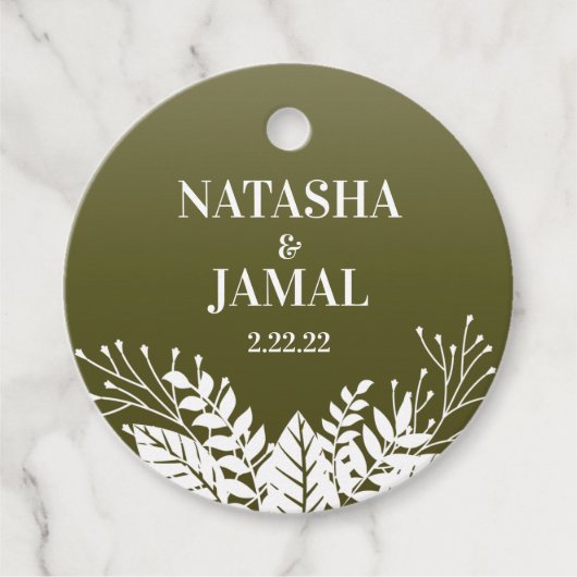 モダン白葉エレガント フェイバータグ (正面)