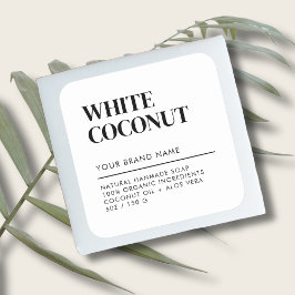 モダン白製品包装石けんラベル スクエアシール