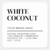 モダン白製品包装石けんラベル スクエアシール (正面)