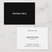 モダン白黒お洒落トレンディーシックテンプレート 名刺 (正面/裏面)