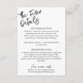 モダン白黒お洒落ボー結婚ホ詳細 エンクロージャーカード (正面)