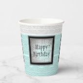 モダン白黒とグレパターン（の模様が）あるー 紙コップ (左)