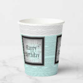 モダン白黒とグレパターン（の模様が）あるー 紙コップ