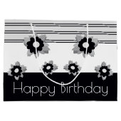 モダン白黒とグレー ラージペーパーバッグ (裏面)