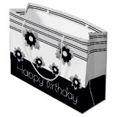 モダン白黒とグレー ラージペーパーバッグ (裏面アングル)