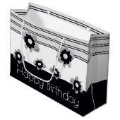 モダン白黒とグレー ラージペーパーバッグ (正面アングル)