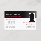 モダン白黒とロゴおよびフォトプロフェッショナル 名刺 (裏面)