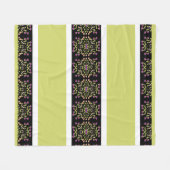 モダン白黒と緑 フリースブランケット (正面(横))