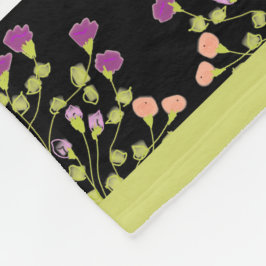 モダン白黒と緑 フリースブランケット