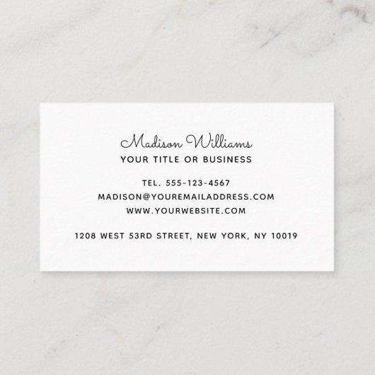 モダン白黒と金ゴールドの色ブロック水玉模様 名刺 (裏面)