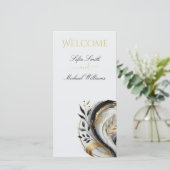 モダン白黒と金ゴールド結婚の植物学 –  (スタンド正面)