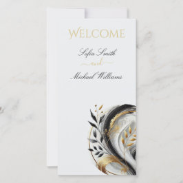 モダン白黒と金ゴールド結婚の植物学 –