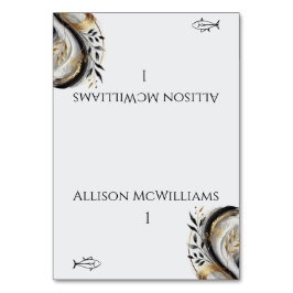 モダン白黒と金ゴールド結婚の – 魚 テーブルナンバー