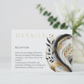 モダン白黒と金ゴールド結婚植物学 – エン エンクロージャーカード (スタンド正面)