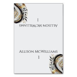 モダン白黒と金ゴールド結婚 テーブルナンバー