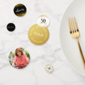 モダン白黒と金ゴールド50と素晴らしい コンフェッティ (グループ)