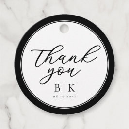 モダン白黒のスクリプ縁どト結婚ス フェイバータグ