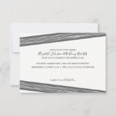 モダン白黒のストライプの結婚式招待状 招待状 (正面)