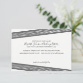 モダン白黒のストライプの結婚式招待状 招待状 (スタンド正面)