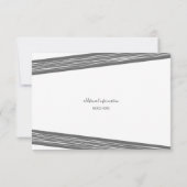 モダン白黒のストライプの結婚式招待状 招待状 (裏面)