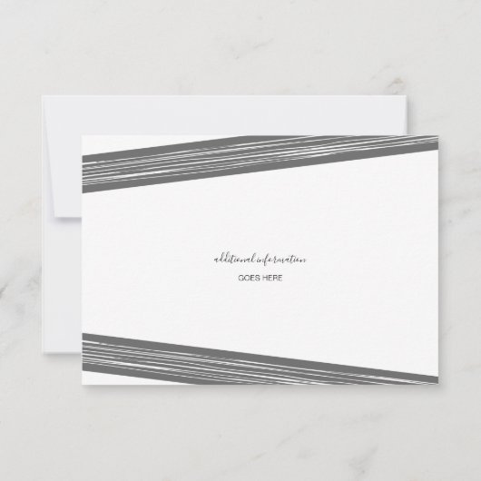 モダン白黒のストライプの結婚式招待状 招待状 (裏面)