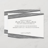 モダン白黒のストライプの結婚式招待状 招待状 (正面/裏面)