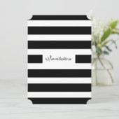 モダン白黒のストライプ結婚式招待状 招待状 (スタンド正面)