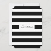 モダン白黒のストライプ結婚式招待状 招待状 (正面)