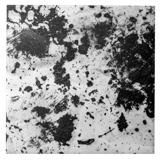 モダン白黒のミニマル抽象芸術パターン タイル (正面)