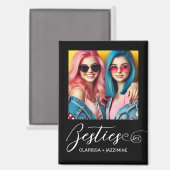 /モダン白黒の写真パーソナライズされた マグネット (正面/裏面)