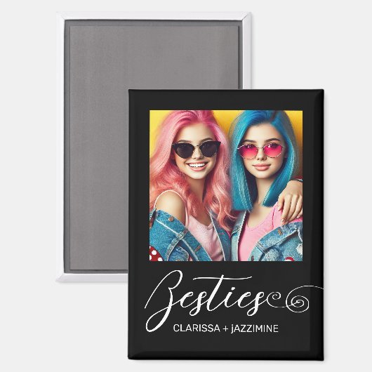 /モダン白黒の写真パーソナライズされた マグネット (正面/裏面)