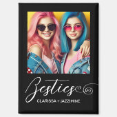 /モダン白黒の写真パーソナライズされた マグネット (正面)