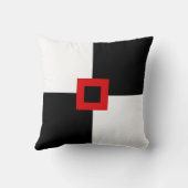 モダン白黒の四角形 クッション (裏面)