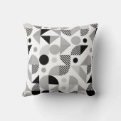 モダン白黒の幾何学的パターン クッション (裏面)