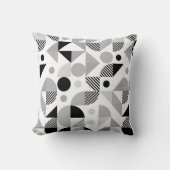 モダン白黒の幾何学的パターン クッション (正面)